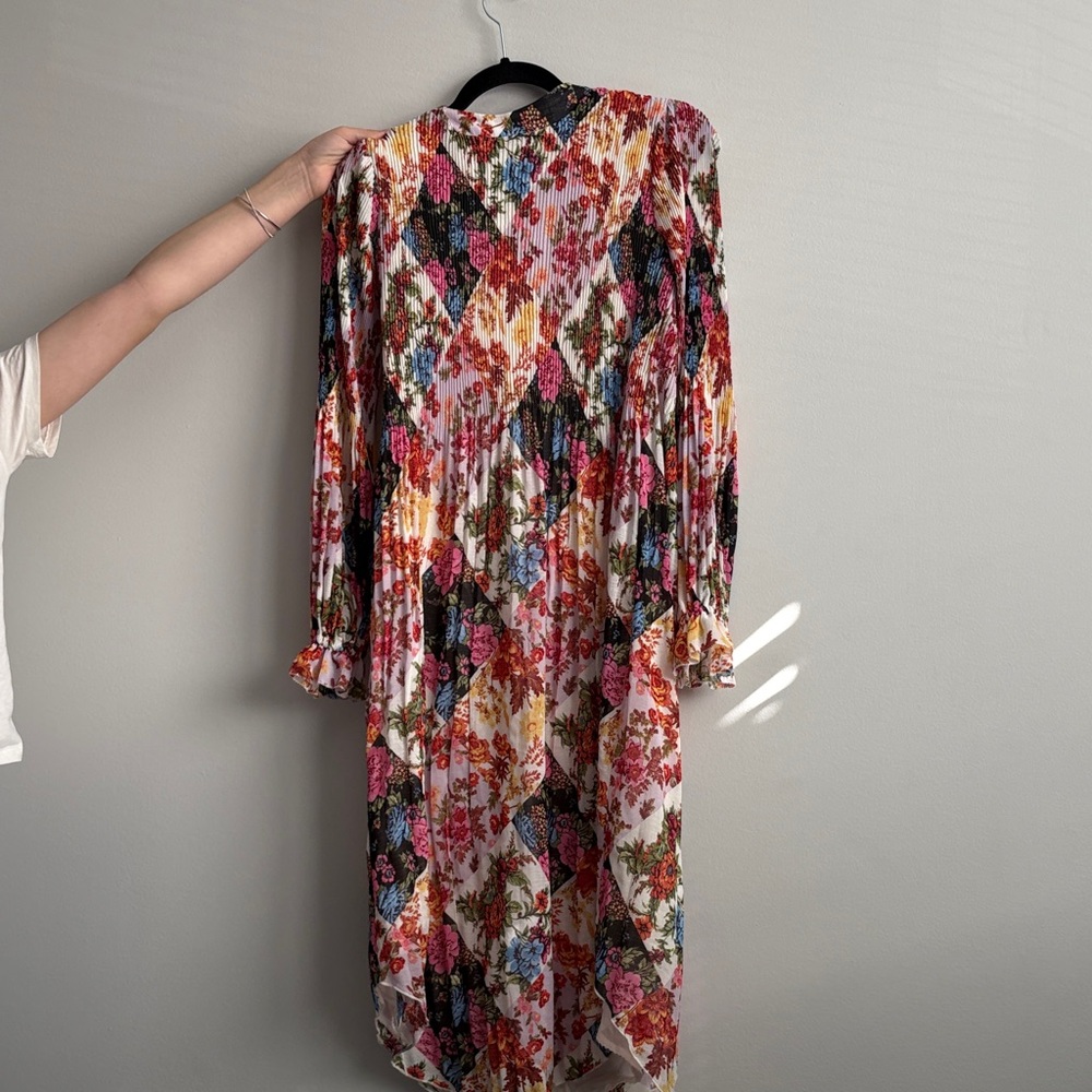 Anthropologie Floral Patchwork Maxi Dress - Red, Pink, Yellow